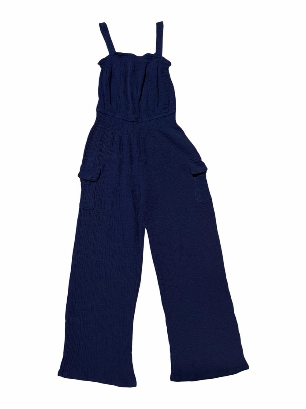 Studio by JPR Women's PM Navy Blue Cotton Wide Leg Cargo Jumpsuit